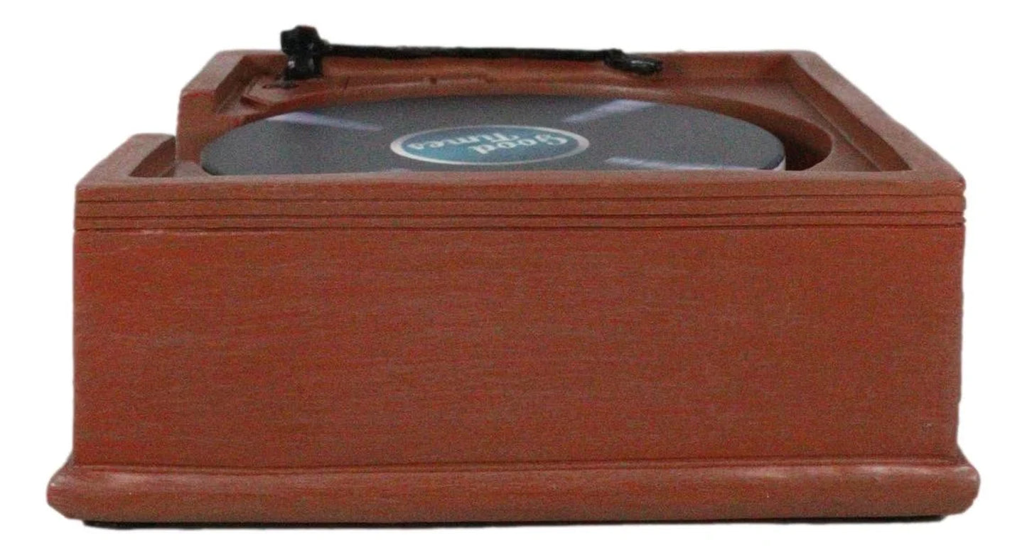 Vintage Retro Nostalgia Vinyl Turntable Player Replica Coasters and Holder Set
