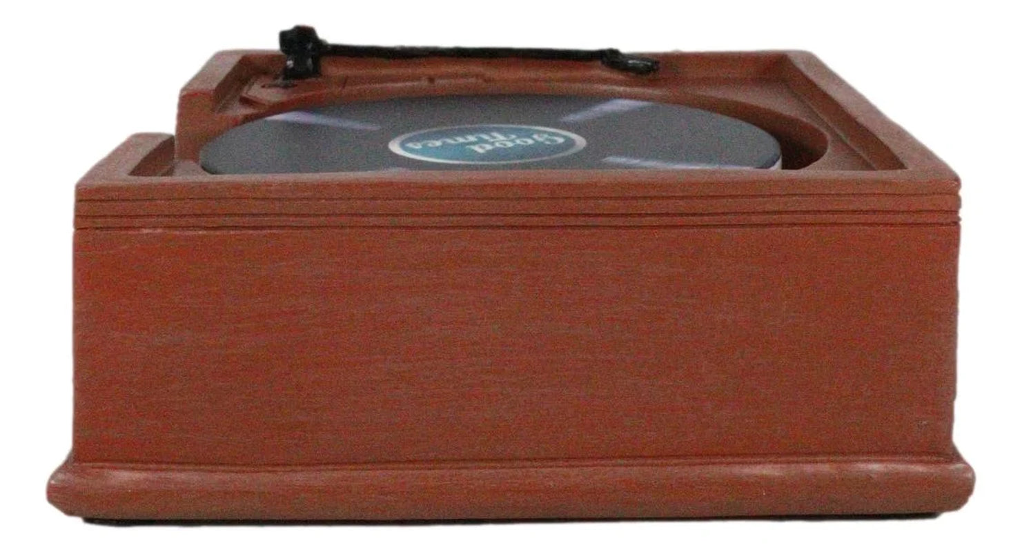 Vintage Retro Nostalgia Vinyl Turntable Player Replica Coasters and Holder Set