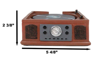 Vintage Retro Nostalgia Vinyl Turntable Player Replica Coasters and Holder Set