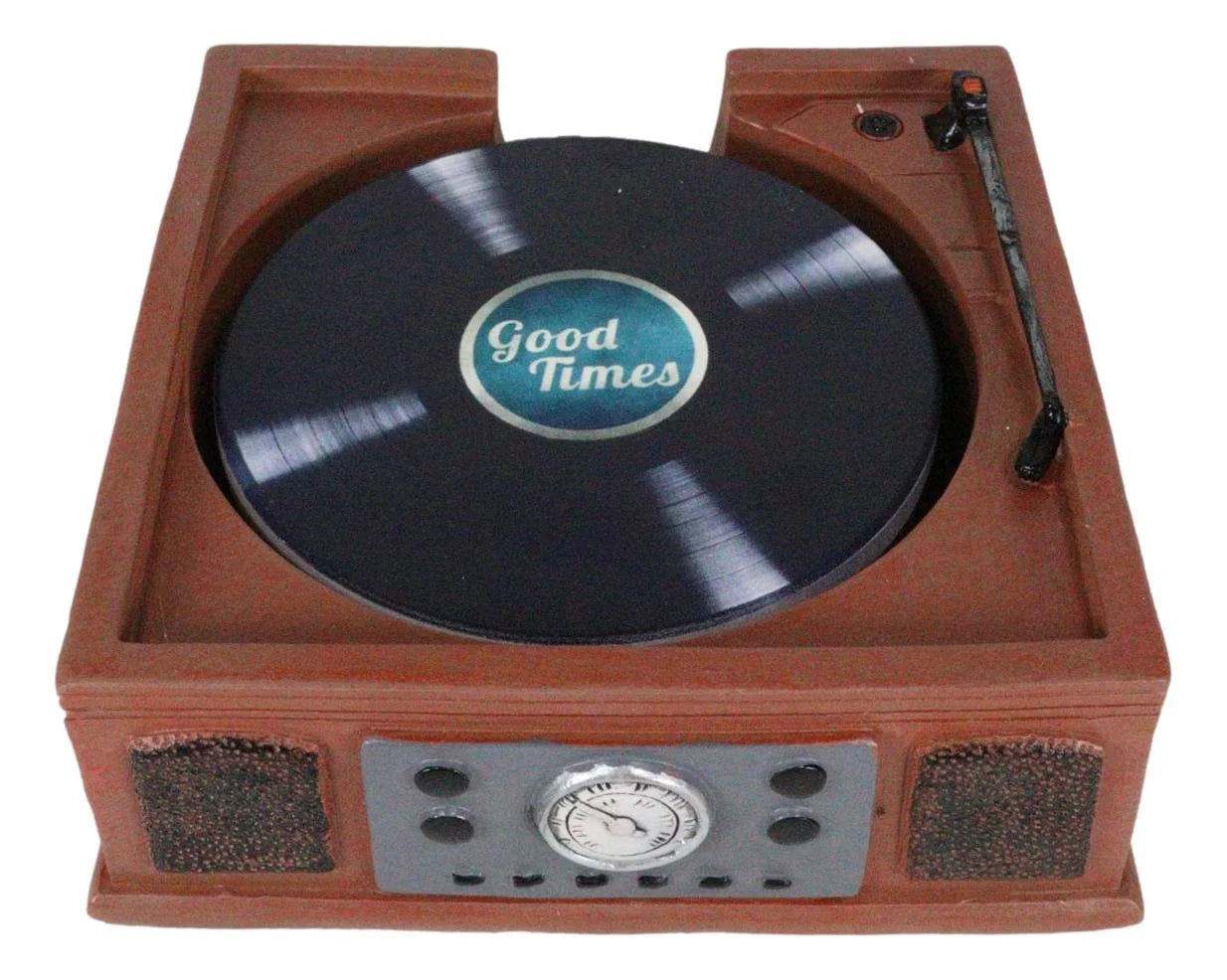 Vintage Retro Nostalgia Vinyl Turntable Player Replica Coasters and Holder Set