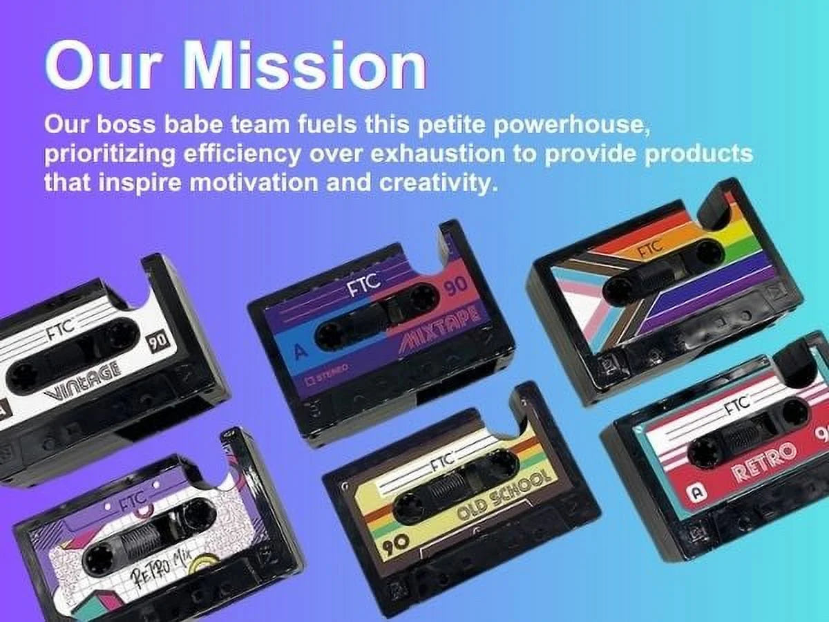 Retro Cassette Tape Dispenser, Adhesive Tape Holder, 6.70" X 1.98" X 4.53", Old School Design